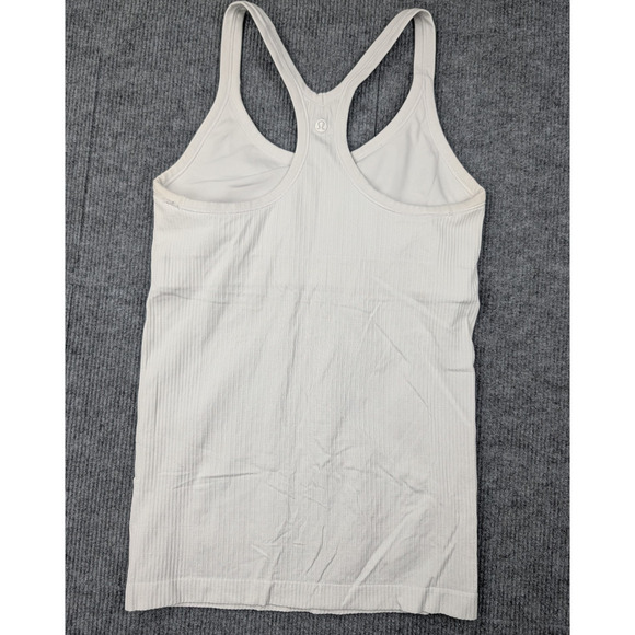 Lululemon Ebb To Street Tank Womens 6 White Athletic Racerback RIbbed Gym - Picture 6 of 6